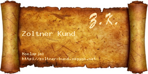 Zoltner Kund névjegykártya